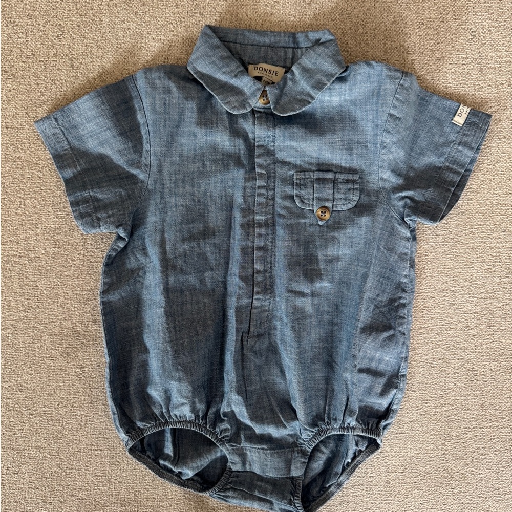 Donsje Blue Demin Baby Kid One Piece